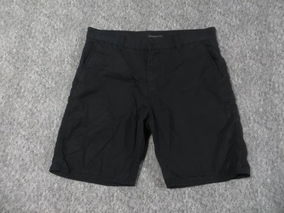 Pantalones Cortos Chinos John Varvatos Para Hombres 34 Frente Plano Cinco Bolsillos Algodón Informal Negros Foto 1 de 4