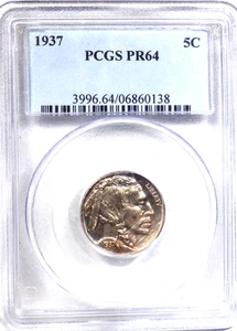 1937 Buffalo Nickel PCGS graded PR 64 "Quite Scarce" - Picture 1 of 5