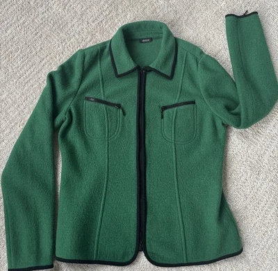 Chaqueta Blazer Basler Verde y Negra 100% Lana Cremallera Para Mujer Talla 38 (US 8-10) Foto 1 de 4