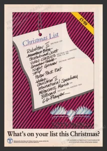 Regno Unito 1988 Pubblicità Stampa Videogioco Lista Natale Esclusiva - Foto 1 di 1