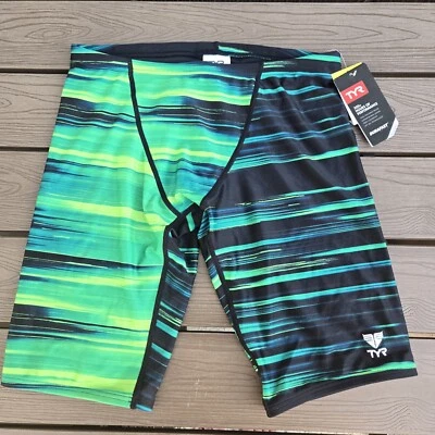 TYR Para hombres Durafast Elite Lumen Cordón Verde/Negro Natación Jammer Talla 32 Nuevo Foto 1 de 3