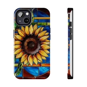 Handyhülle Sonnenblume, Floral Phone Cover, Buntglas-Stil - Bild 1 von 69