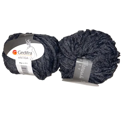 Gedifra Antiga 纹理超笨重灰色马海毛羊毛混纺纱线银色 — 第 1/4 张图片