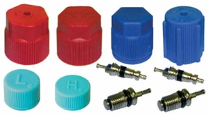 AC A/C System Cap & Valve Cores Rapid Seal Kit Air Conditioning Service - Bild 1 von 1