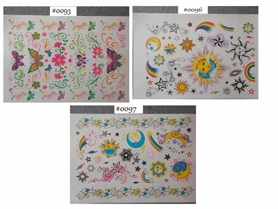DRESS YOUR NAILS TATTOOS Temporary Body Tattoos Butterflies Flowers Moons Stars Sun Cuffs Lines Bracelet
