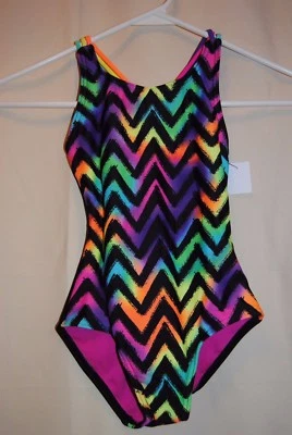 Girl's CIRCO Multi Color Zig Zag Design One Piece Swimsuit Size XS  NWOT - Image 1 of 4