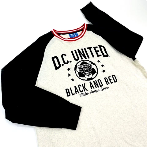 Adidas T-Shirt Men’s Sz 2XL D.C. United Soccer Mens Long Sleeve Raglan Football Cover