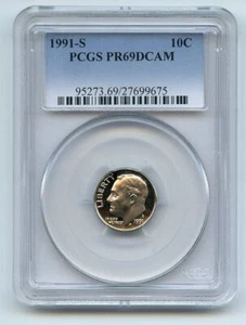 1991 S 10C Roosevelt Dime Proof PCGS PR69DCAM - Picture 1 of 1