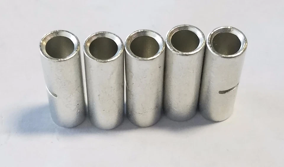 8 GAUGE TINNED COPPER BUTT CONNECTOR 5 PK CRIMP TERMINAL AWG BATTERY - Image 1 of 1