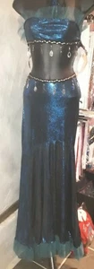 Belly Dancer Genie Mermaid Blue & Black Size 8-10 - Picture 1 of 1