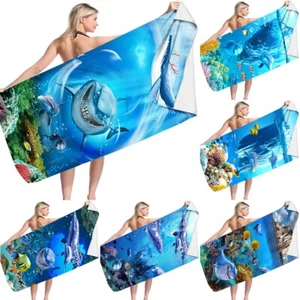 60*30" Microfiber Beach Towel Soft Quick Drying Sand-Free Swimming Sports Towels - Picture 1 of 17