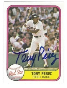 Autographed 1981 Fleer Tony Perez Boston Red Sox Card #241 w/COA - Picture 1 of 1