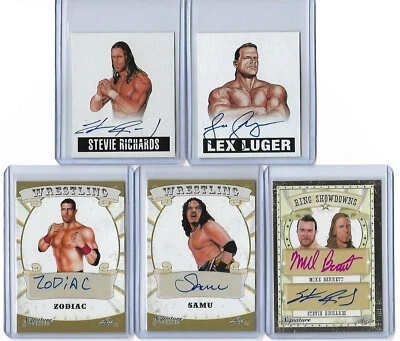 LEX LUGER Leaf Originals Wrestling ALTERNATE On Card Auto Autograph WWE 6 LOT - Image 1 of 2
