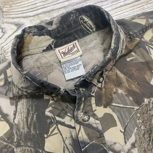 Camisa de manga corta Woolrich Realtree Hardwoods para hombre camuflada con botones talla M Y2K - Imagen 1 de 8