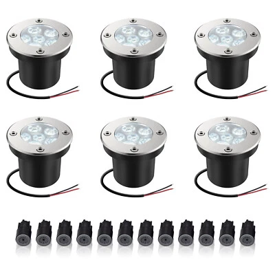 6 PÇS 12V iluminação de paisagem 6W LED luz de poço luzes LED holofote de jardim 6000K - Imagem 1 de 4