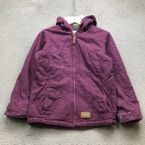 CE Schmidt Workwear Duck Canvas Sherpa Lined Jacket Hoodie Juniors Youth Large L - Picture 1 of 9