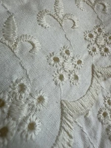 JCPENNEY JCP Bed Skirt FULL Ivory Eyelet Lace Scalloped Cotton Blend 15.5" USA - Picture 1 of 20