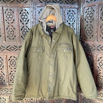 Chaqueta de Lona Dickies con Capucha para Tareas Para Hombres 3X Abrigo de Granero Acolchado Verde Ejército Algodón Foto 1 de 4