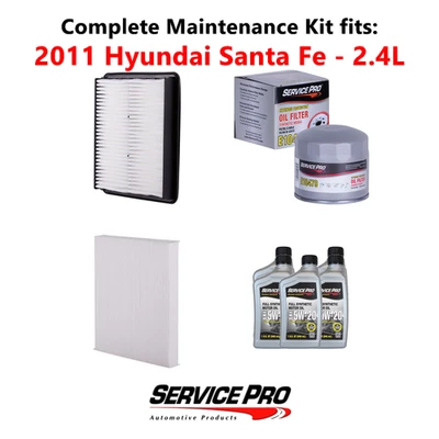 2011 Hyundai Santa Fe 2.4L Complete Cabin, Air & Oil Filter Kit (5W-20) - Image 1 of 4