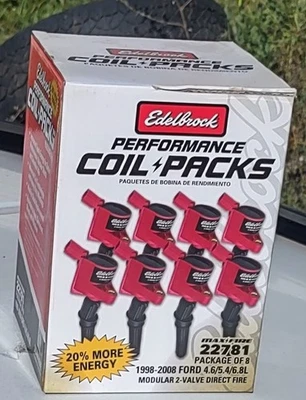 Edelbrock 22781 Set of 8 Ignition Coil for 1998-2008 Ford V8 4.6L/5.4L, V10 6.8L - Image 1 of 4