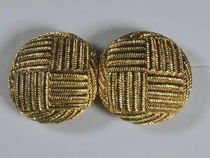 Hebilla de cinturón vintage para mujer Douglas Paquette diseñador entrelazado tono dorado - Imagen 1 de 4