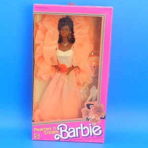 Vintage Barbie Doll PEACHES n CREAM African American #9516 Mattel 1984 *IN BOX* - Picture 1 of 8