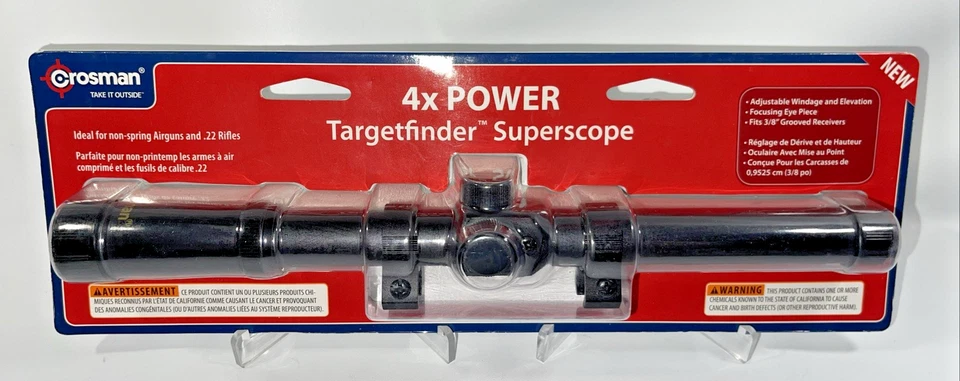 Mira para rifle Crosman 0410 Targetfinder Superscope 4x15 mm retícula dúplex, negra Foto 1 de 3