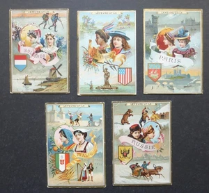 Cigarette Trade Cards : 5 Lefevre-Utile French trade cards - Foto 1 di 2