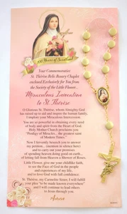 St Therese of Lisieux Miraculous Invocation 100 Years Of Sainthood Relic Chaplet - Picture 1 of 3