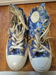 Converse Shoes CTAS Hi Top Floral Sneakers Lace Up 547303F Blue Casual Size 8 - Picture 1 of 7