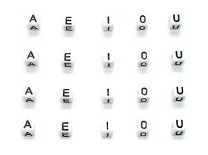 50pc 6mm cube white vowel letters acrylic alphabets beads DIY Craft - Picture 1 of 7