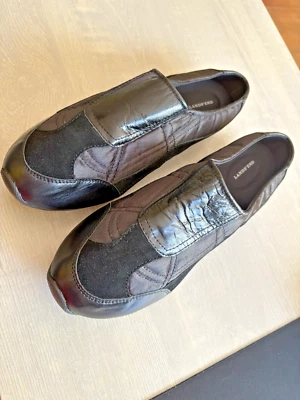 Zapatos Lands' End para mujer 11B informales sin cordones mula zueco diario gamuza negra Foto 1 de 4