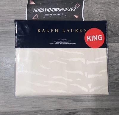 NEW Ralph Lauren Home Cream Olivia Collection Mirada Cotton King Flat Sheet - Image 1 of 4