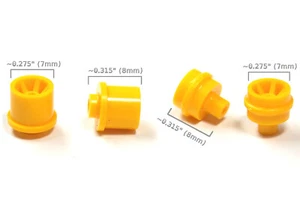 4 BTO Aurora AFX Magnatraction STYLE Slot Car Front+Rear Wheels 8716 8719 Yellow - Picture 1 of 1