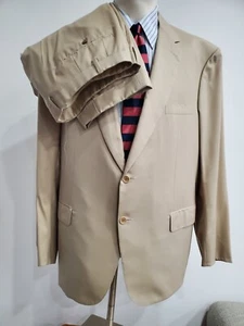 Brioni NM Colosse Suit Mens 48 R Beige Wool 2 Button Jacket Pant 42 Italy - Picture 1 of 23