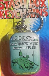 "BIG D!CKS LANDSCAPE CO" STASH BOX KEYCHAIN Tobacco Tin, Pill Box, Makeup Tin - Picture 1 of 3