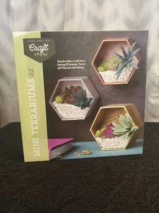NIB Craft Crush Mini Terrariums Kit Felt Succulents Geometric DIY - Picture 1 of 5
