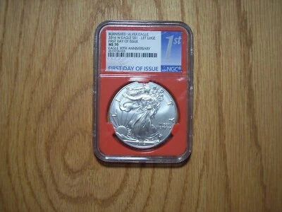 2016-W Burnished Silver Eagle 30th Ann.-Let Edge NGC MS-70 Red Core FDOI COA&OGP - Image 1 of 3