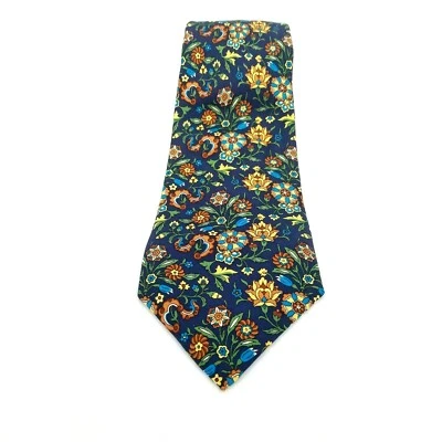 Corbata floral multicolor azul marino de seda Nina Ricci para hombre hecha en Francia Foto 1 de 4