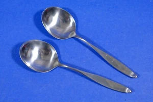 2 x Towle Lauffer Design 2 Stainless Serving Spoons 7 ¾” Norway - Picture 1 of 2