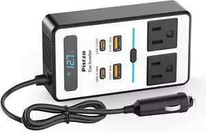 200W Car Power Inverter DC 12V to 110V Ac,Cigarette Lighter Adapter Plug with [6 - Picture 1 of 6
