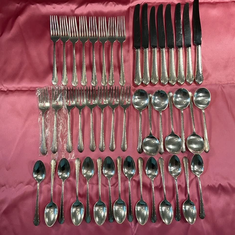 Alvin Chased Romantique Sterling Silver Flatware Set 46 Pcs Silverware 1933 Cover