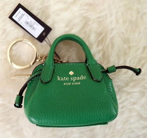 NWT Kate Spade KA510 GREEN BEAN Mini Leather DUMPLING Bag Charm - Picture 1 of 8