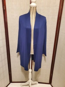 89th & Madison Navy Blue Full Length Cardigan Women's Size Large - Picture 1 of 9