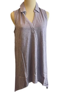 $55 SOMA Sleeveless V Neck Tunic Slub Knit Asymmetrical Size M Heirloom Lilac - Picture 1 of 6