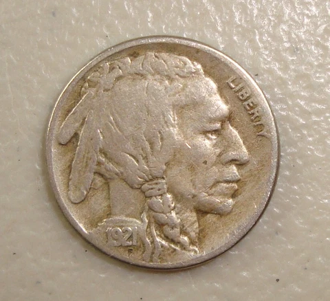 1921-S Buffalo Head Nickel VF Semi-Key Date Cover