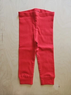 NUEVO CON ETIQUETAS Hanna Andersson POPPY ROJO ACANALADO LEGGINGS 75 12-18M $24 ¡NUEVO! Foto 1 de 4