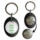 Keep Calm and Drink Tea Plastic Shopping Trolley Coin Key Ring Colour Choice New