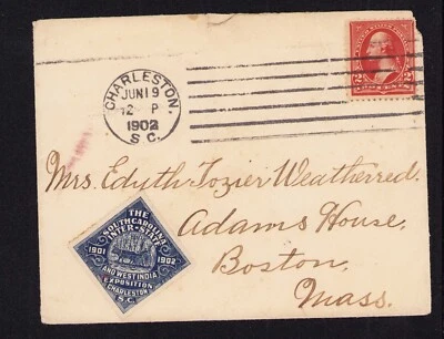 1902 US Cover w/ South Carolina Inter-State & West India Exposition Label - Image 1 of 3