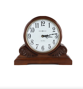 Howard Miller Desiree Chiming Quartz Mantel Clock Desk Table Clock Carved Wood